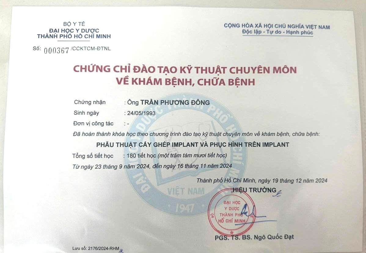 BS ĐÔNG - CC Đào tạo kỹ thuật chuyên môn